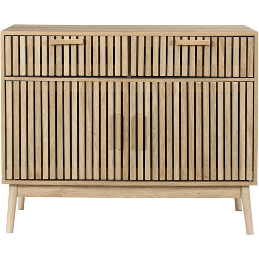 Buffet marron finition soignee 2 portes et 2 tiroirs