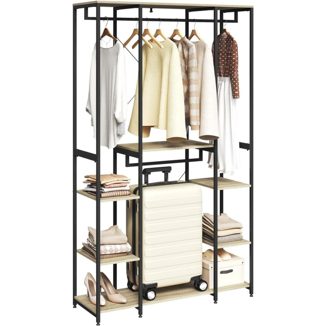 Allure contemporaine penderie sur pied en metal gris