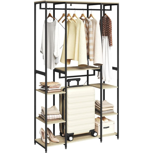 Allure contemporaine penderie sur pied en metal gris