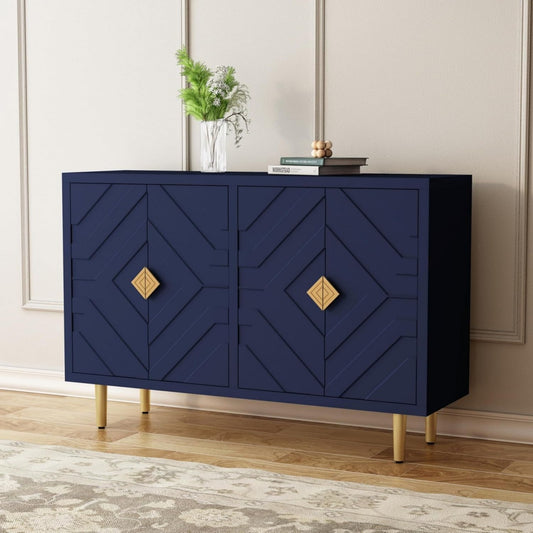 Commode compacte 82 cm de haut bleu