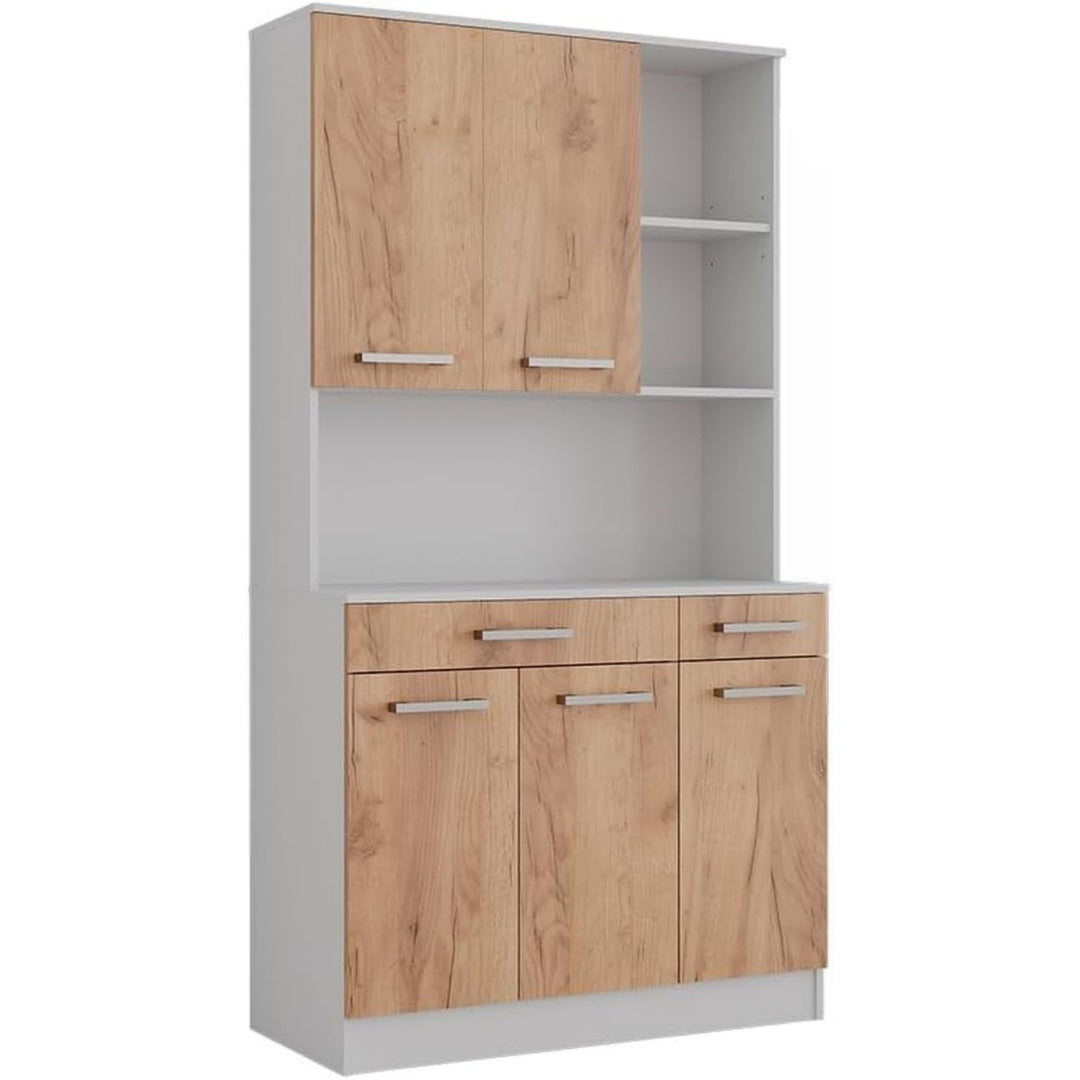 Buffet marron rembourre en tissu pour sejour et salon
