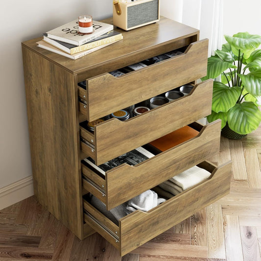 Pratique commode marron en acier style industriel