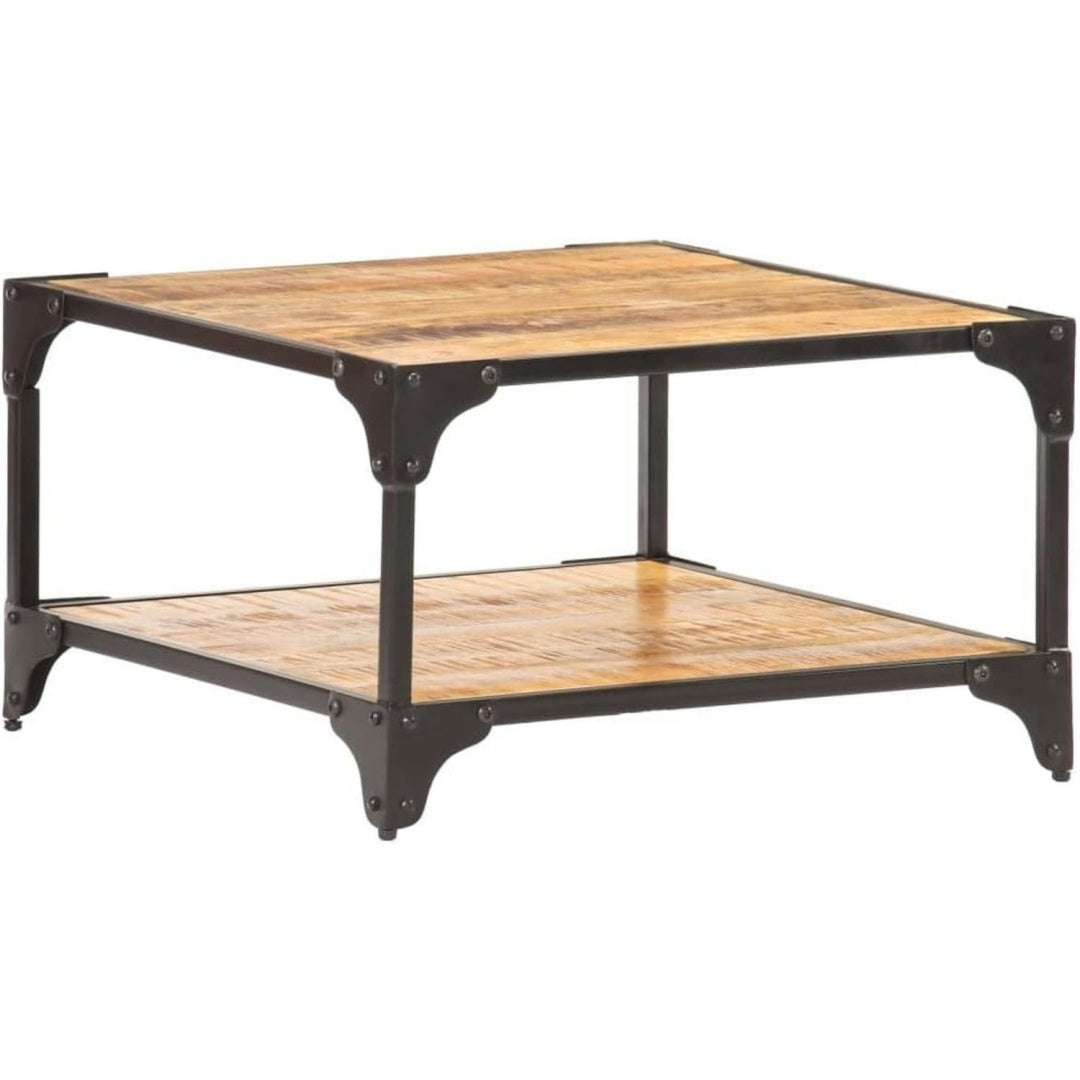 Table basse style industriel marron 60 x 60 x 35 cm
