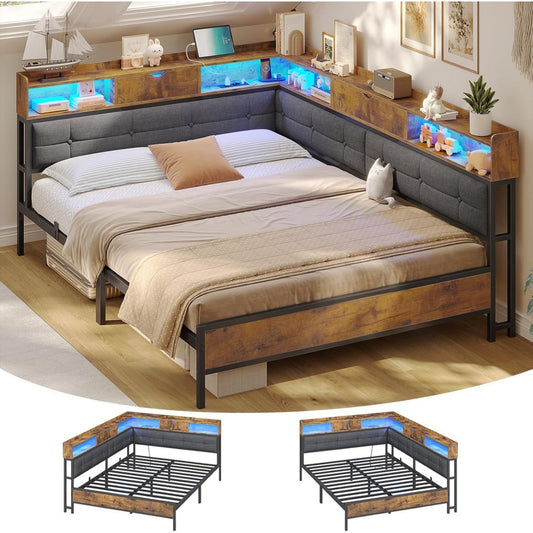 Sommier a lattes marron LED industriel