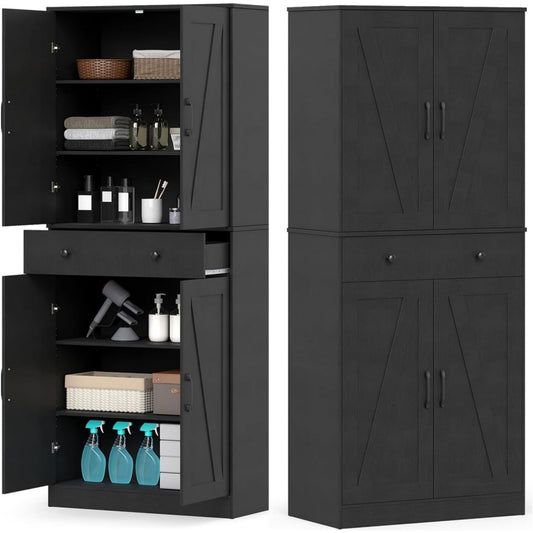 Buffet lumineux noir a portes coulissantes