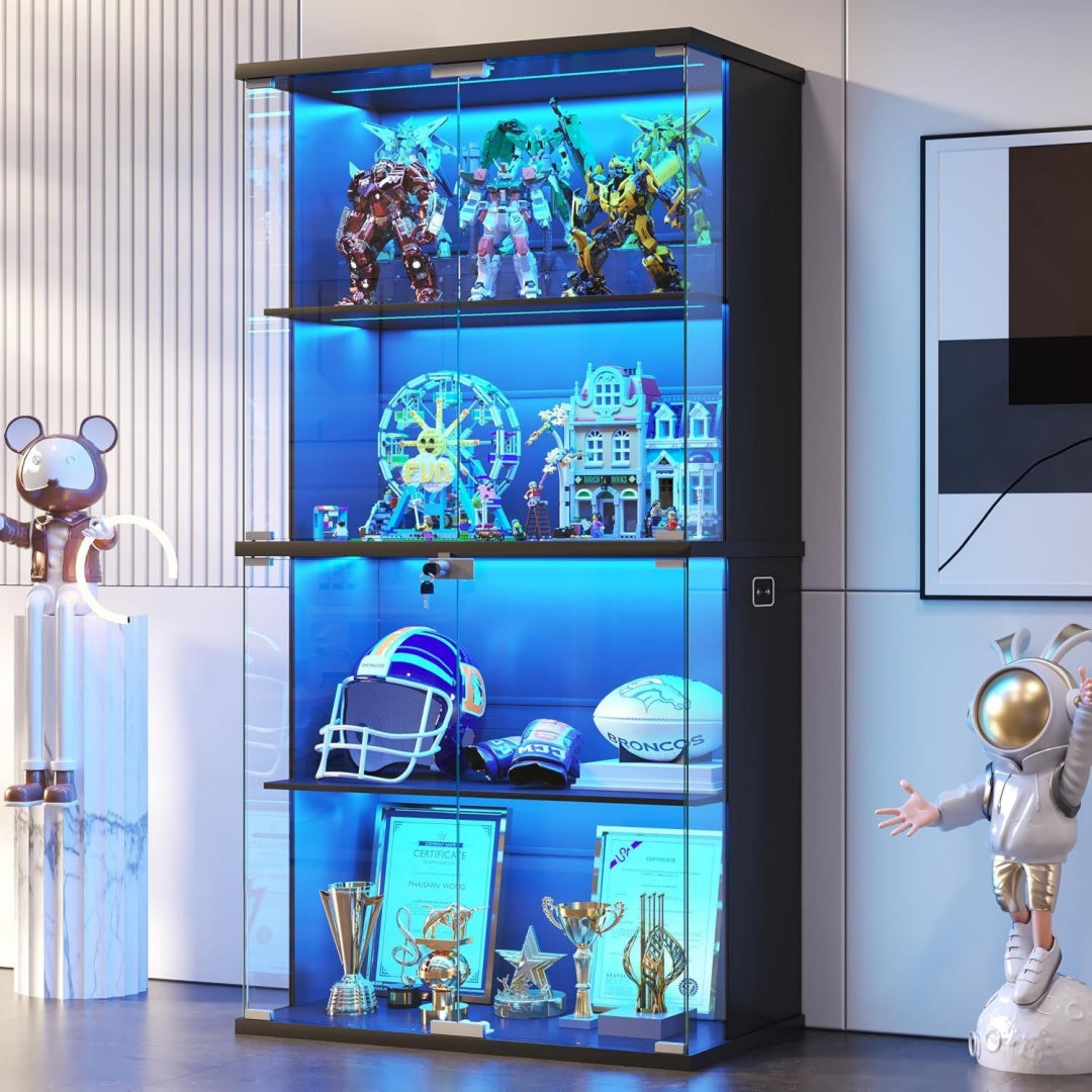 Vitrine d'exposition bleu 70 cm, de style moderne
