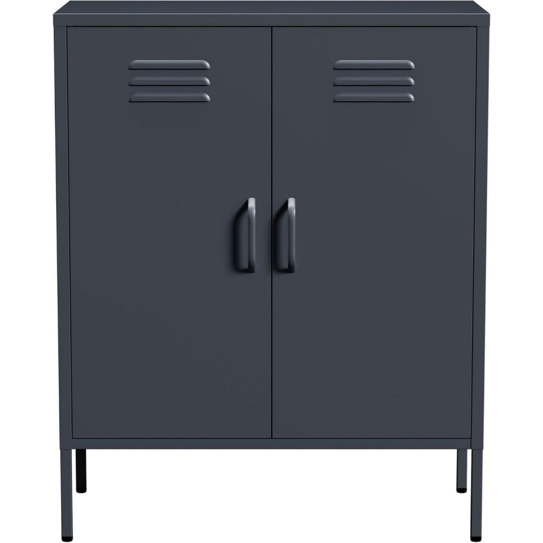 Style industriel bahut en metal bleu, 80 x 40 x 100cm