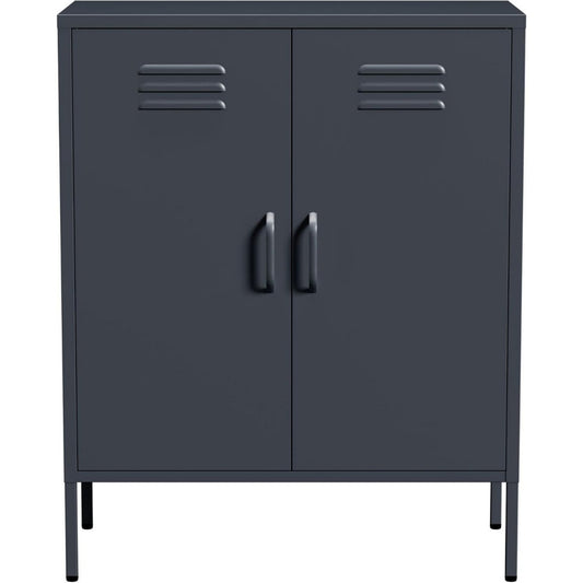 Style industriel bahut en metal bleu, 80 x 40 x 100cm