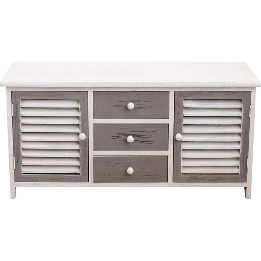 Chevet en bois gris, cachet vintage