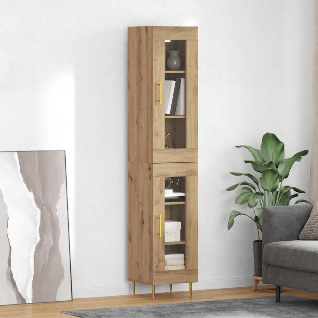 Solution rangement, buffet gris clair en bois multifonctionnel