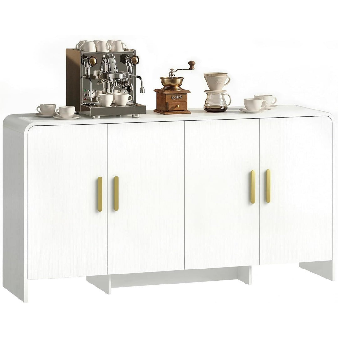 Gris clair bahut en bois, 4 portes et espace de rangement