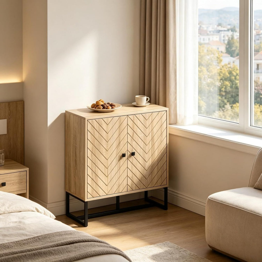 Commode pour salon marron scandinave