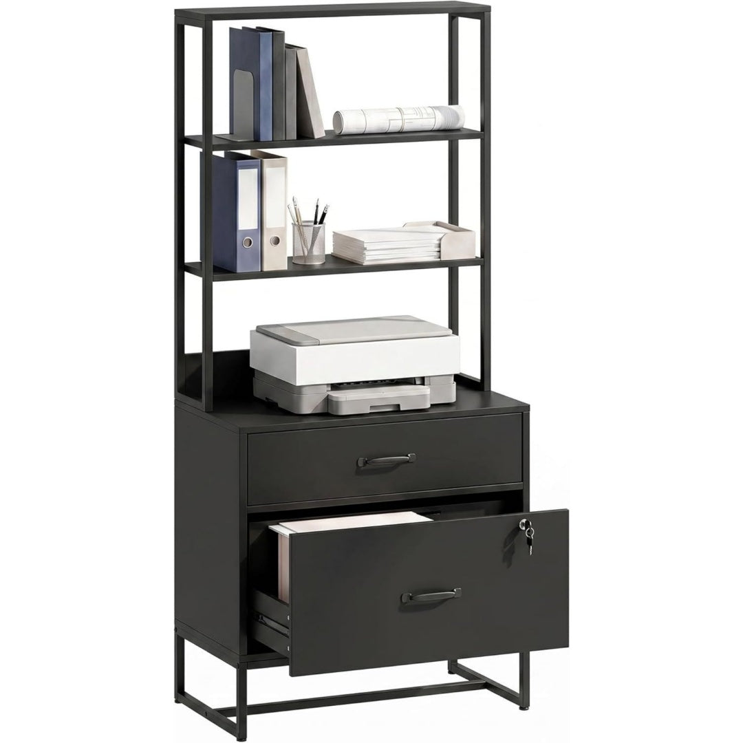 Classeur vertical gris fonce, contemporain, rangement pour bureau