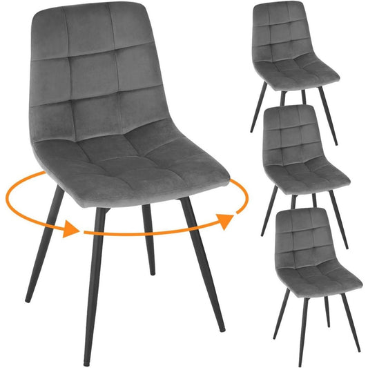 42.5 x 51 x 83.5 cm chaise gris fonce pivotant